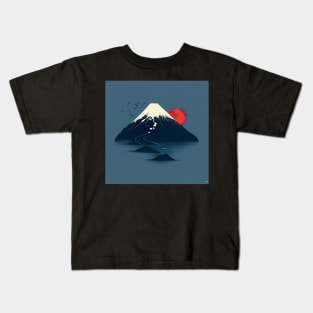 Mount Fuji Japan Illustration Kids T-Shirt